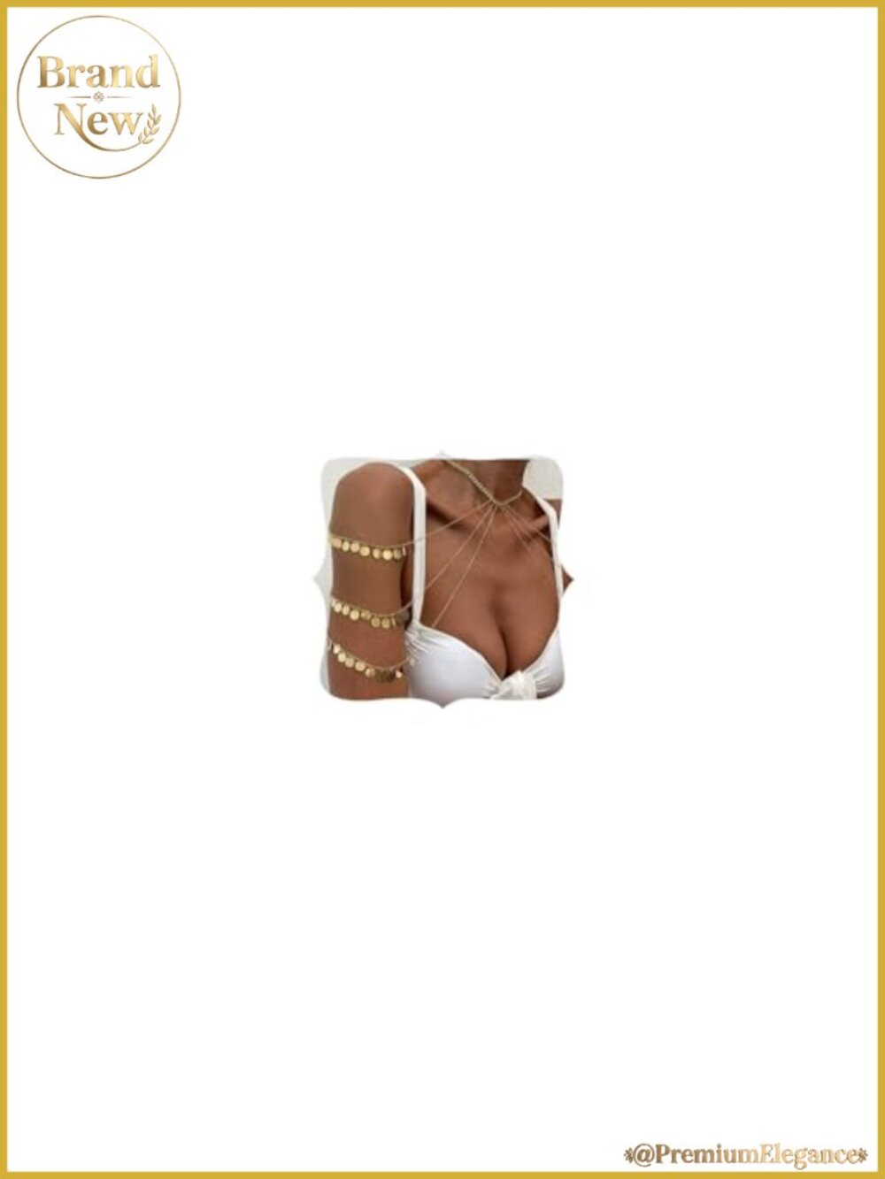 Missgrace Sequin Tassel Body Chain Shawl Gold-plated Alloy Layered Shoulder